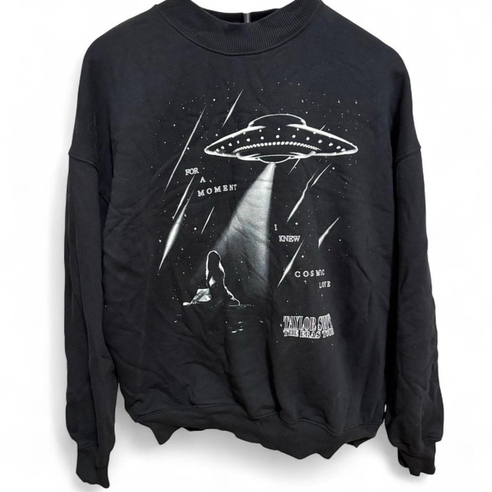 Taylor Swift Black Graphic UFO Sweatshirt